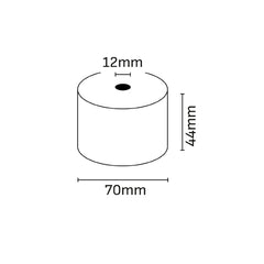 Oqonos Rollo de Papel Termico 44x70x12mm, Libre de BPA, FSC