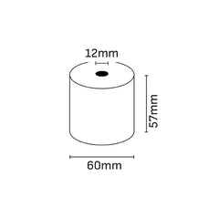 Oqonos Rollo de Papel Termico 57x60x12mm, Libre de BPA, FSC