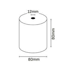 Oqonos Rollo de Papel Termico 80x80x12mm, Libre de BPA, FSC, 74.2 metros, 55 gramos