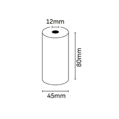 Oqonos Rolo de Papel Térmico 80x45x12mm, Sem BPA, FSC