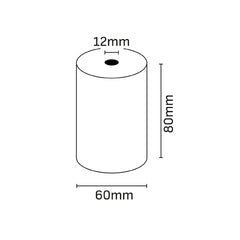 Oqonos Rouleau de Papier Thermique 80x65x12mm, Sans BPA, FSC