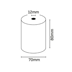 Oqonos Rollo de Papel Termico 80x70x12mm, Libre de BPA, FSC