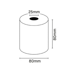Oqonos Rollo de Papel Termico 80x80x25mm, Libre de BPA, FSC
