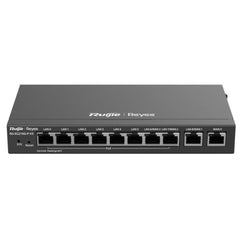 Ruijie RG-EG210G-P-V3 Router Gestionado - 10 Puertos - 8x PoE 110W - Soporta hasta 4 Enlaces WAN - 600Mbps - Capacidad hasta 200 Usuarios - Gestion en la Nube - Color Gris Oscuro