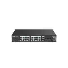 Ruijie RG-ES220GS-P Switch de Sobremesa - 18 Puertos Ethernet hasta 1Gbps - 2x SFP 1Gbps - PoE/PoE+ hasta 250W - Carcasa de Acero - Gestion Inteligente - Color Negro