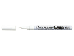 Pilot Super Color Rotulador Permanente Fino - Punta de 1mm de Poliacetal - Tinta muy Densa y Opaca - Cuerpo Metalico - Color Blanco