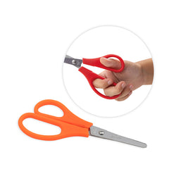Faibo Tesoura Escolar Confort para Canhotos 13.5cm - Ponta Redonda - Aço Inoxidável - Pega de Plástico - Cores Sortidas
