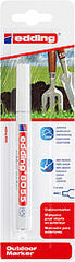Edding 8055 Marqueur Permanent pour l'Extérieur - Pointe Ronde 1-2mm - Encre Résistante à l'Usure, aux Frottements et à la Lumière - Couleur Blanc