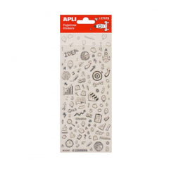 Apli Bolsa de Pegatinas con Simbolos - Acabado Gota de Agua - Adhesivo Permanente - Fomenta Creatividad y Psicomotricidad en Ni�os