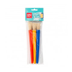 Apli Pack de 3 de Pinceles Jumbo para Ni�os - Punta Redonda - Cerdas Sinteticas - Ideal para Desarrollo Creativo y Colaborativo