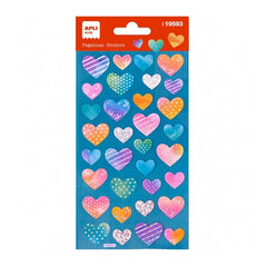 Apli Bolsa de Pegatinas Corazones Holograficos - Adhesivo Permanente - Decoracion de Albumes y Tarjetas - Estimula Creatividad y Psicomotricidad en Ni�os