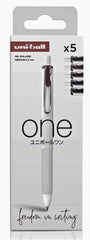 Uni-ball ONE UMN-S-07 Pack de 5 Boligrafos de Tinta Liquida - Punta de Bola 0.7mm - Escritura Ultra Fluida - Agarre Suave y Comodo - Color Surtido