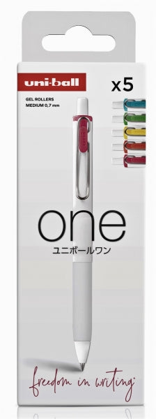 Uni-ball UMN-S-07 Pack de 5 Boligrafos de Tinta Liquida - Punta de Bola 0.7mm - Escritura Ultra Fluida - Agarre Suave y Comodo - Color Surtido