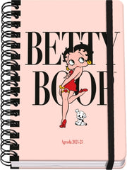 Dohe Betty Boop School Agenda Spiral Wireâ€™o A5 - Week View - 80g/m2 Paper - Laminated Cardboard Cover - Closure with Elastic Rubber