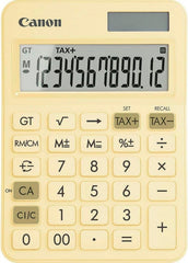 Calculadora de mesa Canon LS-125KB com tela LCD de 12 dígitos - raiz quadrada, cálculo de constantes, total geral, mudança de sinal etc... - Solar e alimentada por bateria - cor amarela