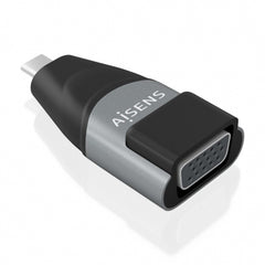 Aisens Convertisseur USB-C vers VGA en aluminium - Transmission du signal USB vers VGA - Résolution 1920 × 1200 @ 60 Hz - Compatible avec Macbook Pro et Chromebook - Couleur grise