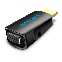 Adaptador conversor Vention HDMI macho para VGA fêmea com entrada de áudio de 3,5 mm - cor preta
