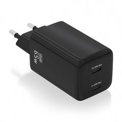 Carregador Aisens Gan USB-C 65W - Alta eficiência energética - Tecnologia AI - Múltiplas proteções - Carregamento rápido e seguro - Compatível com PD3.0 e outros protocolos - 2 portas USB-C
