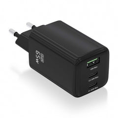 Carregador Aisens Gan USB-C 65W - Alta eficiência energética - Tecnologia AI para carregamento rápido - Múltiplas proteções de segurança - Compatível com USB-C e USB-A - Carregamento simultâneo de 3 dispositivos