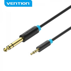 Vention Cabo Estéreo Jack 6,5 Macho para Jack 3,5 Macho - 0,5m - Cor Preta