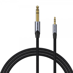 Vention Cabo Estéreo Jack 3.5 Macho para Jack 6.3 Macho - 0,5m - Cor Cinza