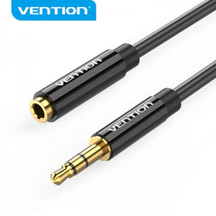 Vention Cabo de Extensão Estéreo Jack 3.5 Macho para Jack 3.5 Fêmea - 0,5m - Cor Preta