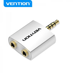 Vention Adaptador de Áudio Jack 3.5 Macho para 2x Jack 3.5 Fêmea - Cor Branca
