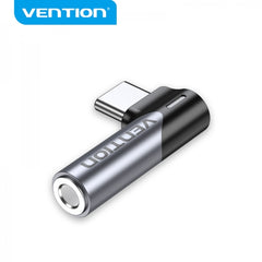 Adaptador Vention USB-C Macho para Jack Fêmea de 3,5mm - Alumínio Cinza