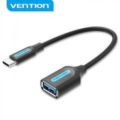 Vention USB 3,1 Male to USB-C Female Adapter - 0,15m - Black