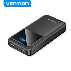 Vention Powerbank Battery 20000mAh 22,5W USB (C+A+A) with LED Screen - Black Color