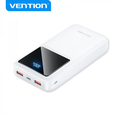 Vention Powerbank Battery 20000mAh 22,5W USB (C+A+A) with LED Screen - White Color