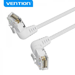 Vention Cable de Red UTP RJ45 Slim Cat.6A Cabeza Rotatoria Angulo 360º Recto - 1.5m - Cor Branco