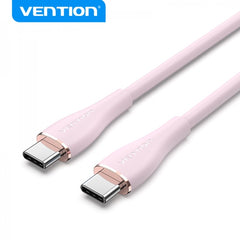 Vention Cabo USB-C Macho a USB-C Macho - 1m - 5A 100W 480Mbps - Cor Rosa Silicone
