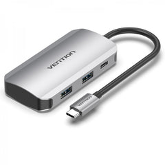 Vention HUB 5 en 1 USB-C vers 4xUSB3.0/PD100W - 0.15m - Couleur Gris